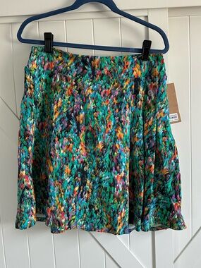 Dona Jo XL Colorful Printed Golf Skort Built-In Shorts NWT Active Skirt